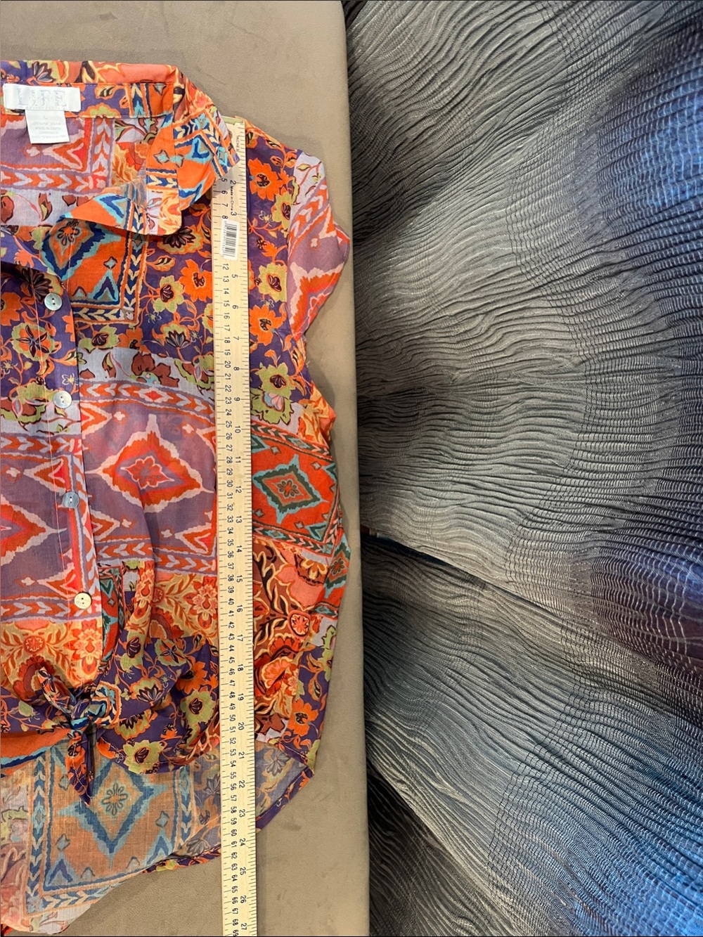 LIFE Tie-Front Button Blouse - Picture 6 of 7